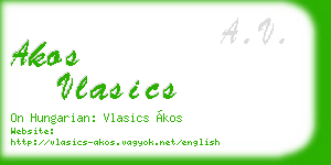 akos vlasics business card